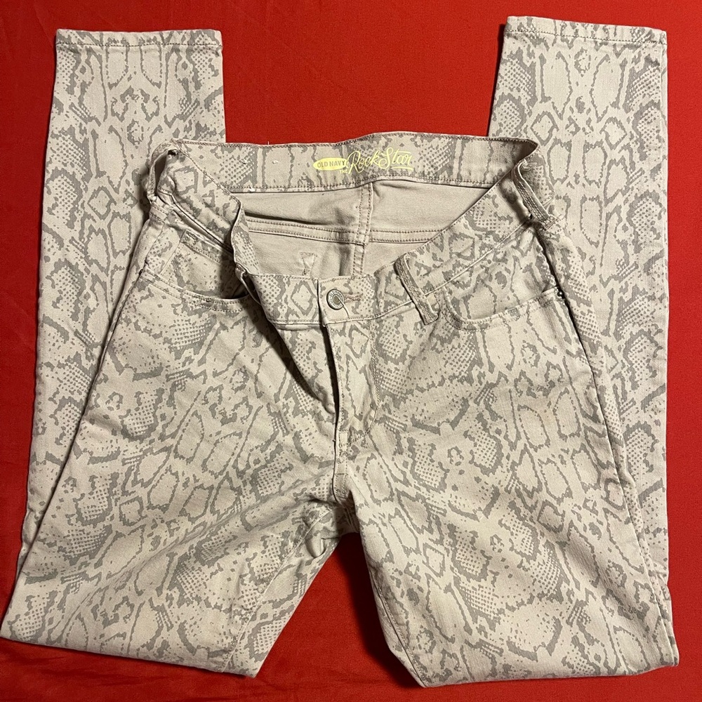 Old Navy Gray Patterned Jeans